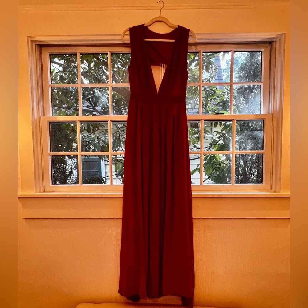 Bishop + Young Crimson Red Gown Sz L